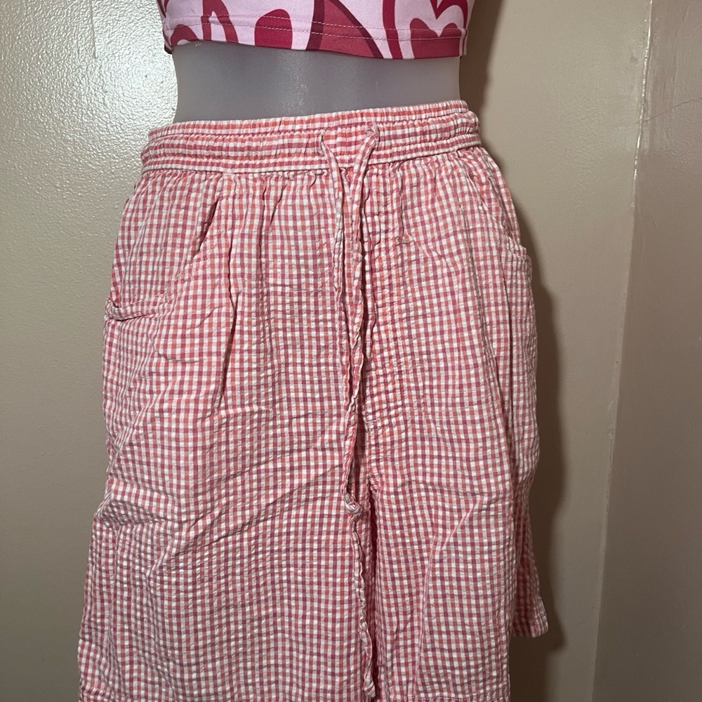 Women's Pink Gingham Bike Shorts